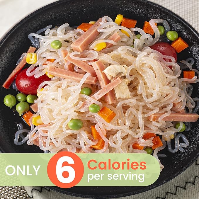 Hethstia Shirataki Noodle Konjac Noodles Pasta Spaghetti Gluten-Free Vegan Keto Friendly Low-Calorie Low-Carb Sugar-Free 56.5 Oz (10 Packs) Low GI Healthy Diet Ready to Eat