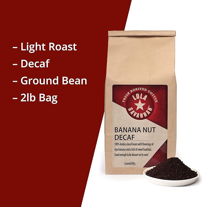 Lola Savannah Banana Nut Ground Decaf Coffee 2lb