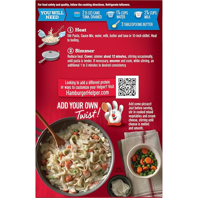 Tuna Helper Fettuccine Alfredo Pasta 6.5 Ounces 12 per Case.
