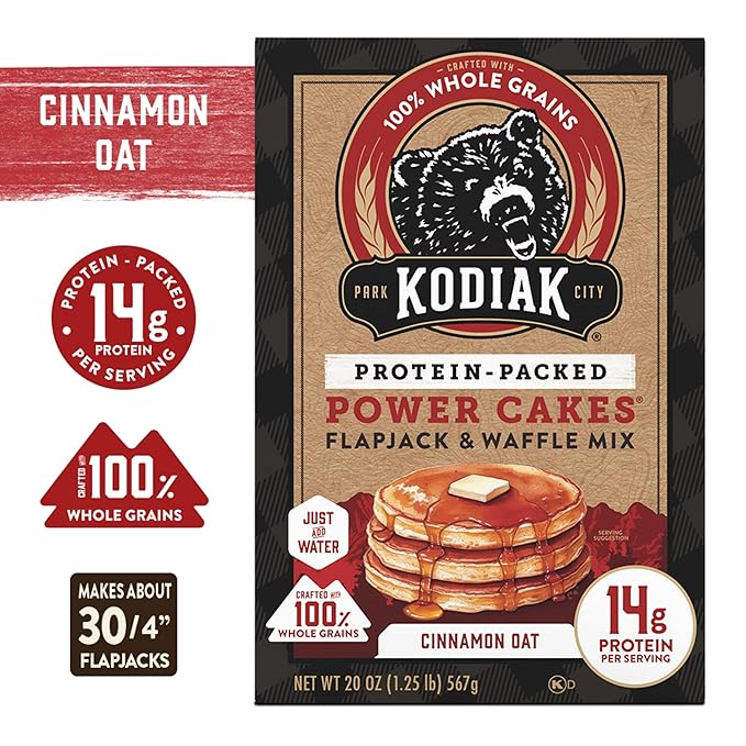 Kodiak Cakes Protein Pancake Power Cakes Flapjack and Waffle Mix Cinnamon Oat 20 Ounce (Pack of 6) (10705599012683)