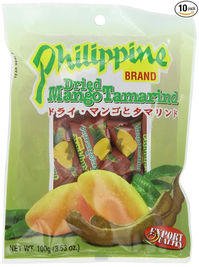 Philippine Brand Dried Mango Tamarind Balls 3.53-Ounces Pouches (Pack of 10)