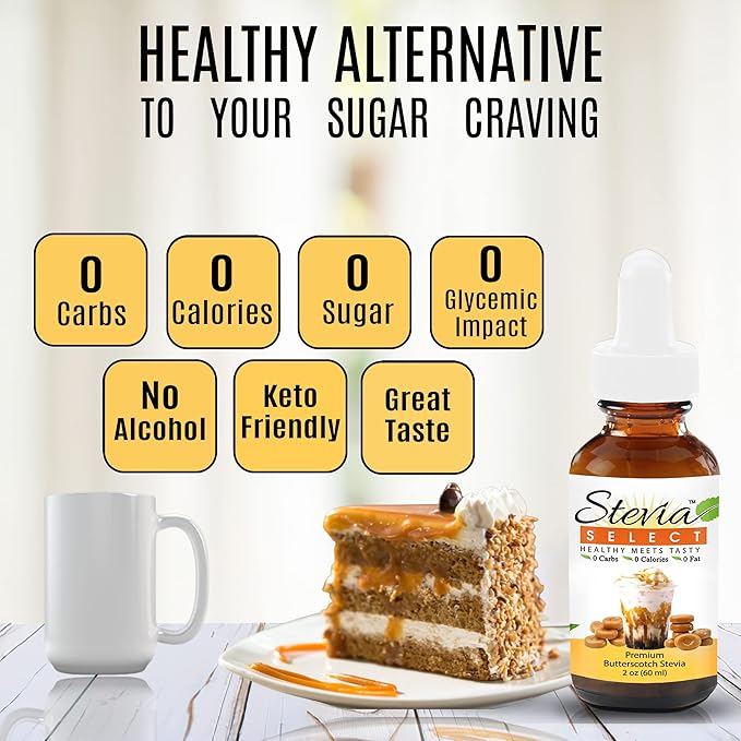 Stevia Drops Butterscotch Pumpkin Spice &amp Maple Stevia Select Keto Coffee Sugar-Free Stevia Flavors Bundle (3) Pack