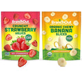 BranchOut Crunchy Strawberry Halves (6 oz) and Chewy Banana Slices (10 oz) Bundle No Sugar Added GentleDry Better than Freeze Dried Fruit Healthy Vegan Snacks for Kids &amp Adults