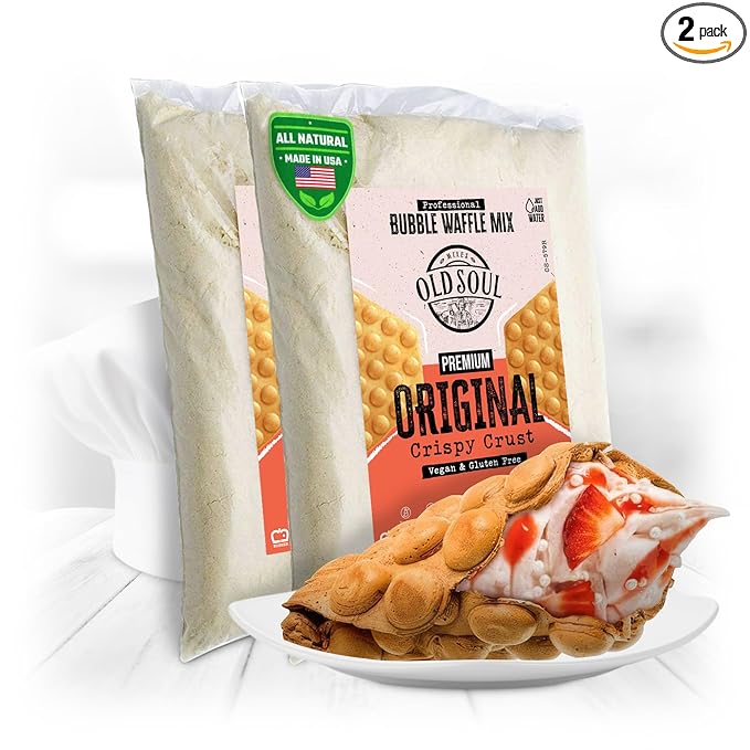 OldSoul Baking Mix | Dough Mix | Bubble Waffle Batter Mix | Original Flavor | GLUTEN FREE &amp VEGAN | 10 Lbs | 56 Big Waffles (10 Lbs Gluten Free &amp Vegan)