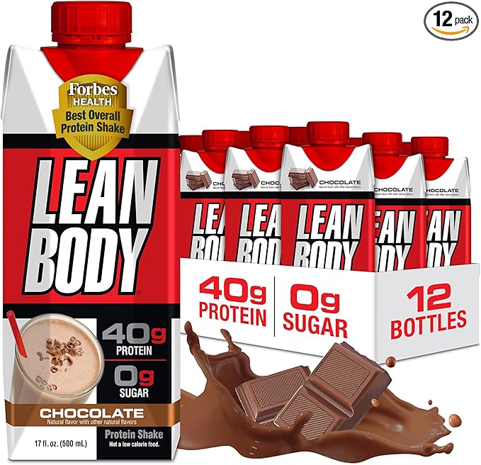 Labrada Lean Body Ready-to-Drink Chocolate Protein Shake 40g Protein Whey Blend 0 Sugar Gluten Free 22 Vitamins &amp Minerals LABRADA 17 Fl Oz (Pack of 12)