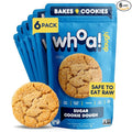 Whoa Dough Ready to Bake Cookie Dough Sugar Cookie – Certified Non-GMO Kosher Gluten Free – Plant-Based Snack Dough Made with Real Ingredients – 6 Pack