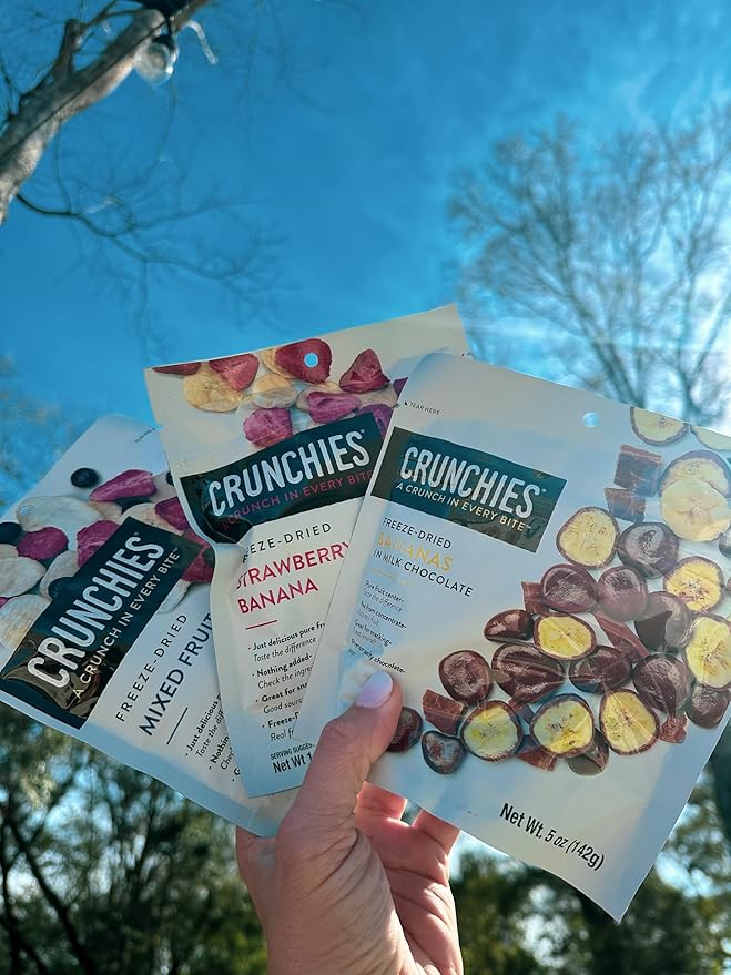 Crunchies Freeze-Dried Fruits 100% All Natural Crispy Fruit Non GMO and Kosher Resealable Freeze Dried Fruit Snack Packs Pack of 6 (Banana Lovers Variety Pack)