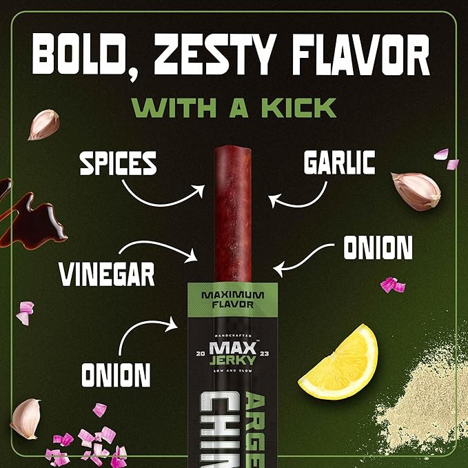 MaxJerky Argentina Chimichurri Beef Sticks – Herb-Seasoned Gourmet Jerky Snack – High Protein Low Calorie Gluten Free Snack - 10 Ounces