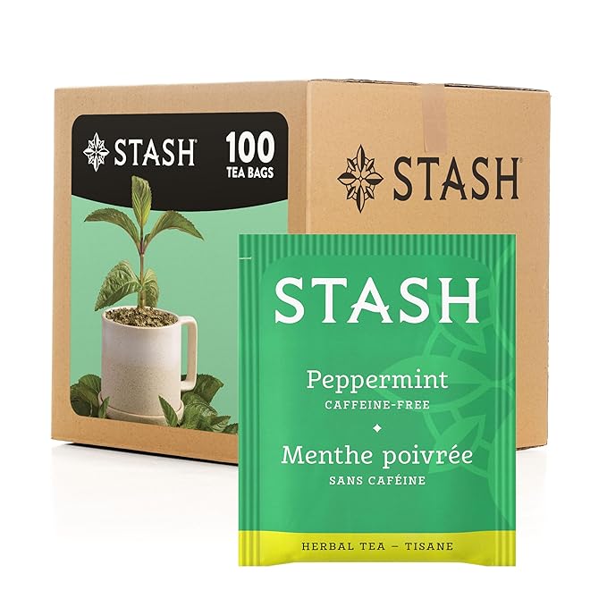 Stash Tea Peppermint Herbal Tea Box of 100 Tea Bags