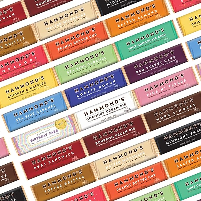 Hammond's Candies Gourmet Chocolate Candy Bars – Malted Milkshake | Sweet Milk Chocolate with Malted Milk Certified Kosher Handcrafted in the USA | Pack of 5