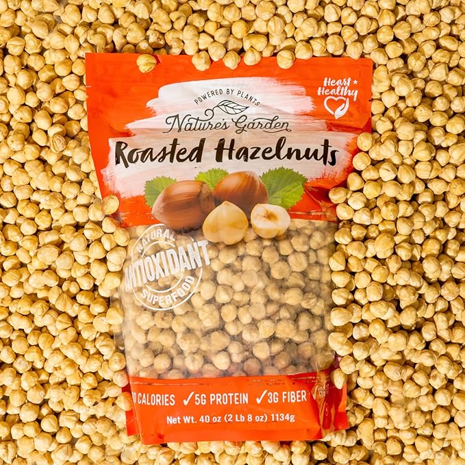 Nature’s Garden Roasted Hazelnuts – 26oz Whole Roasted Hazelnuts Raw Bulk Hazelnuts High Fiber Kosher Certified Cholesterol Free Hazelnuts For Baking Healthy Snack – Bulk 26 Oz Bag (Pack of 1)