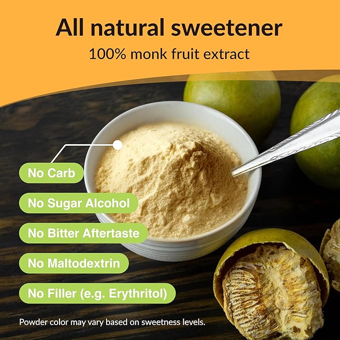 NAMANNA Pure Monk Fruit Sweetener - Zero Calorie Zero Carb Paleo and keto Safe - (7% Mogroside V 200g 1110 Servings) - 3 Pack