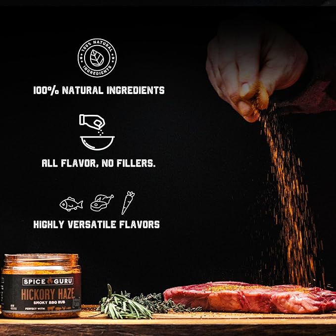 Spice Guru BBQ Rub Gift Set – 4 Flavor Barbecue Seasoning Sampler – Mens Christmas Gifts for Dad Husband or Brother – Premium Grilling Spices &amp Holiday Gift Set for Grill Lovers - Grill Accessori