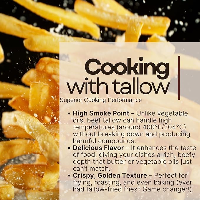 Beef Tallow for Cooking 7 LB Bulk Pail w/Safety Seal No Additives or Preservatives