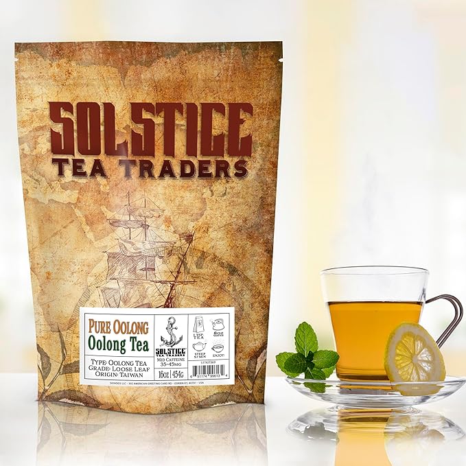 Solstice Oolong Loose Leaf Tea (16-Ounce Bulk) Formosa Standard Taiwan Oolong Tea 175+ Cups Per Bag (1 Lb.)