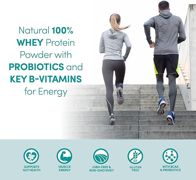Designer Wellness Designer Whey Natural Whey Protein Powder with Probiotics Fiber and Key B-Vitamins for Energy Gluten-Free French Vanilla 12oz
