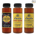 HONEY FEAST Wellness Trio Honey Gift Set - Includes 12oz Allergy Blend Wildflower and Orange Blossom Honey - Perfect for Tea Gourmet Dishes and Gifting