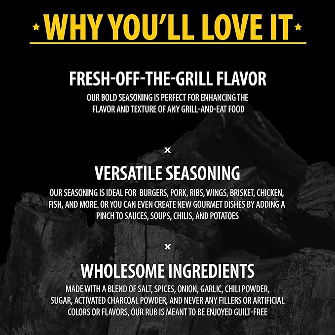 FOGO The Rub Charcoal Seasoning for Meat Perfect for Grilling and Smoking BBQ 5.5 Ounce Shaker Bottle 4 Pack