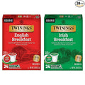 Twinings English Breakfast Black Tea K-Cups for Keurig 24 Count (Pack of 1) + Irish Breakfast Black Tea K-Cups for Keurig 24 Count (Pack of 1)