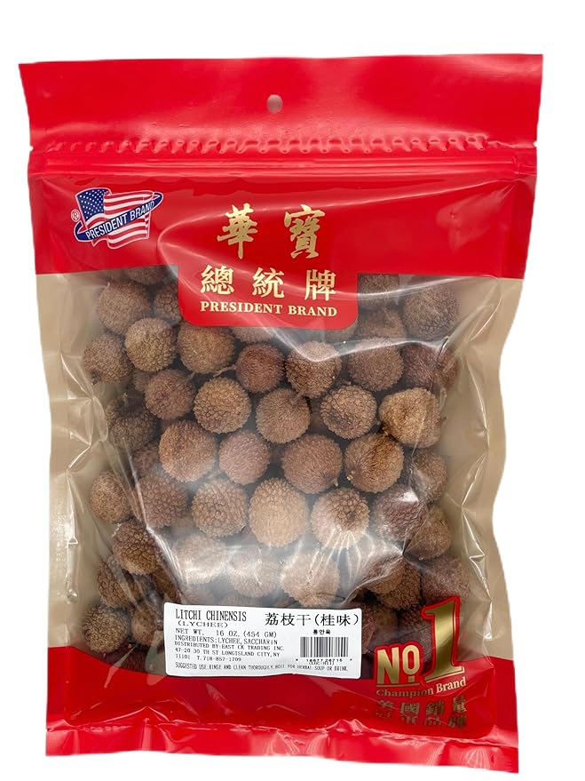 Sweet Post Dried Lychee with Shell 16oz Sweet Guiwei Flavor Natural Litchi | Sun-Dried &amp Oven-Baked Snack No Additives 桂味