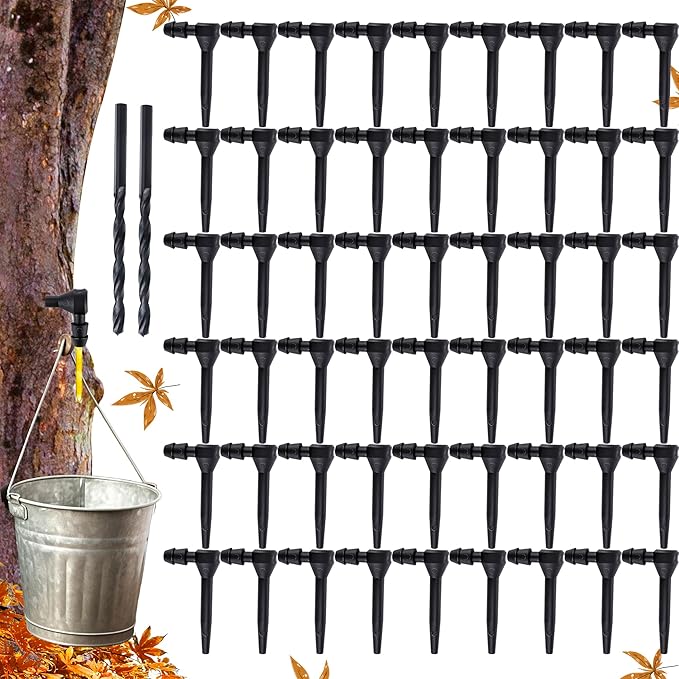 60 Pcs Maple Syrup Tapping Kit 5/32Maple Syrup Taps 2 Pcs Drill Bit for Beginners Maple Birch Supplies