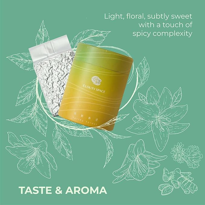 Clouty Space Four Season Oolong Tea Farm Direct Ginger Floral Aftertaste Spring Sprout Loose Leaf 5.3 Oz Paper Tube