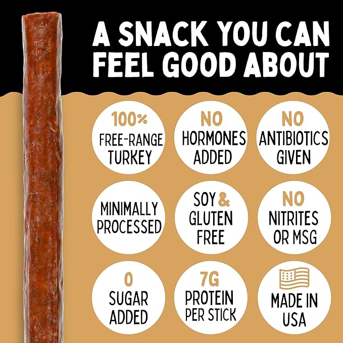 Savory Turkey Sogo Snacks No Sugar Low Carb Free-Range from a 3rd Generation Independent Family Farm. Gluten Free Hiking Snacks. Keto Whole Paleo Friendly (Savory Turkey 72 Count)