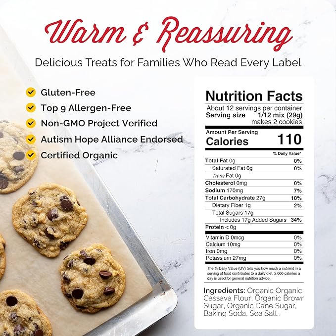 Otto's Naturals Grain-Free Ultimate Cookie Mix 12.2 Oz. 6 Pack Top 9 Allergen-Free Versatile for Classic Baked Treats Made with Organic Cassava Flour Gluten Free Non-GMO Vegan Plant-Based