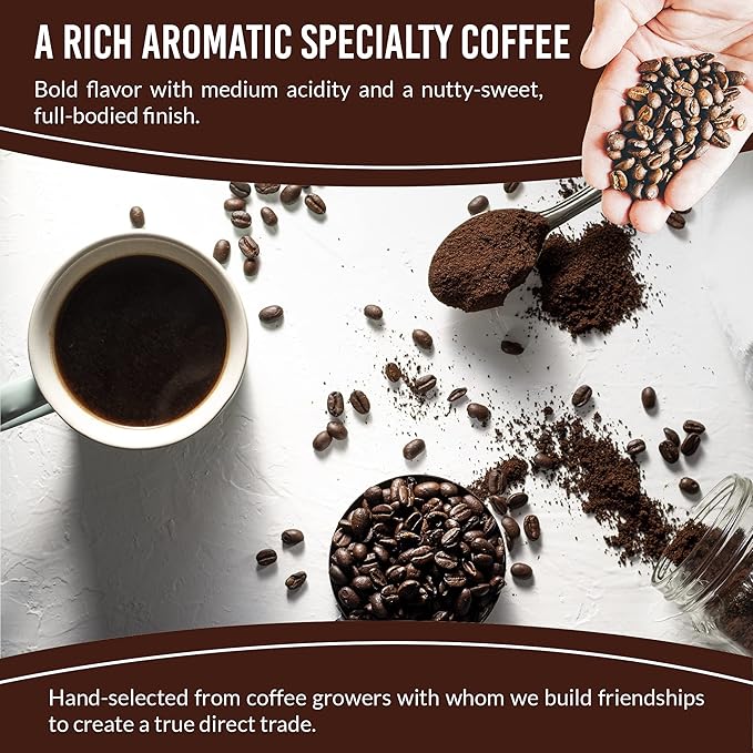Tarrazu Costa Rica La Minita FaciendaWhole Bean Coffee by Aroma Ridge | 16oz Medium Roast Gourmet Coffee Beans | Full Bodied Roasted Coffee Beans With a Nutty-Sweet Aftertaste