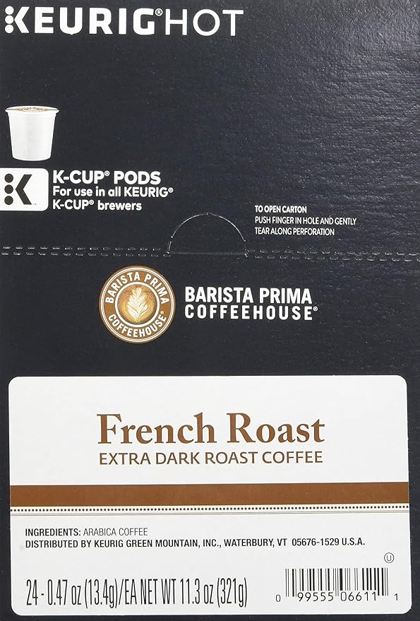 Barista Prima Coffeehouse Coffee Keurig K-Cups French Roast 96 Count (Packaging May Vary)