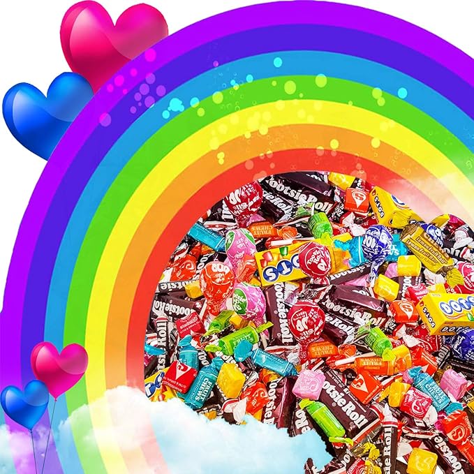 Easter Assortit Fruit &amp Chocolate Candy Mix – Tootsie Roll Fruit Chews Chocolate Midgees Starburst Dots &amp Pops Variety 9.5 Lb Bulk Pack Individually Wrapped (152 Oz)