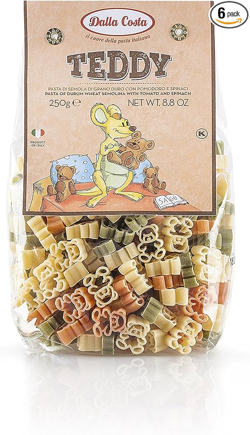 Dalla Costa Teddy Bear Shapes Pasta 250 g (Pack of 6)