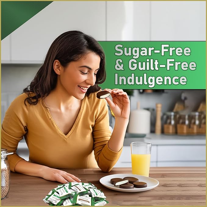 Sugar Free Peppermint Patties – Dark Chocolate Mint Patties Sweetened with Stevia – Guilt-Free Zero Sugar Chocolate Candy for Diabetics &amp Keto – 1lb Bulk Pack Sugar-Free Candy Treats