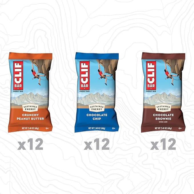 CLIF BAR - Energy Protein Bars - Variety Pack - 3 Flavors - Made with Organic Oats - Energy Bars - Non-GMO - (36 Pack)
