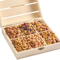 NUT CRAVINGS - Easter Mixed Nuts Gift Basket in Reusable Wooden Crate (12 Assortments) Ramadan Gifts Treats for Adults Food Arrangement Healthy Snack Care Package Kosher
