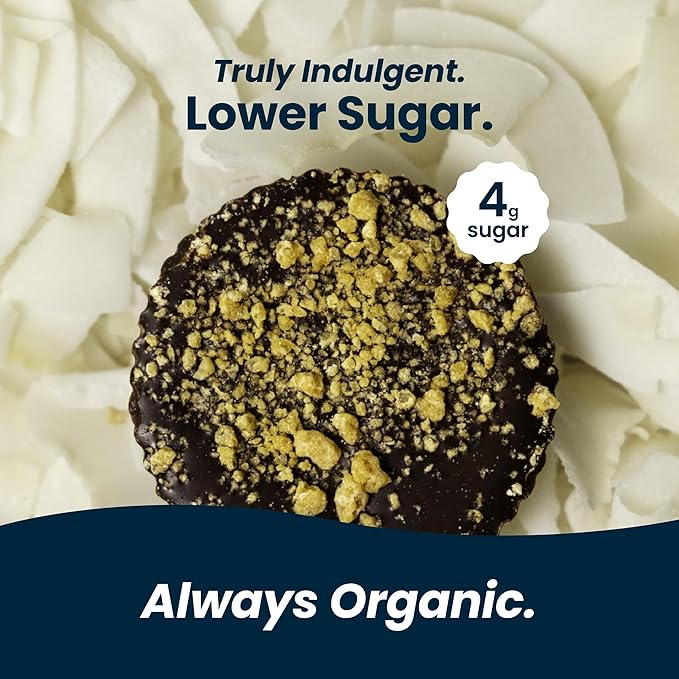 Chocxo Dark Milk Coconut Caramel Cookie Cups - Lower Sugar Organic NonGMO Keto Gluten Free Kosher. 58% Cacao No Artificial Sweeteners/Sugar Alcohols 3.45 oz (Pack of 6)
