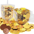 Jumbo Hanukkah Dreidel Filled with Chocolate Gelt Coins 80 Chocolate Half Dollar Coins Chanukah Gelt Kosher (8-Pack)