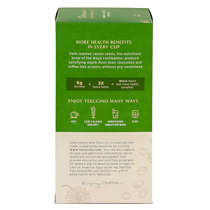 Teeccino Chocolaté Herbal Tea - Rich &amp Roasted Herbal Tea That’s Caffeine Free &amp Prebiotic for Natural Energy 25 Tea Bags (Pack of 3)