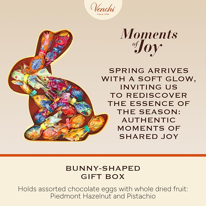 Venchi - Spring Bunny Gift Box with Assorted Chocolates Venchi Spring Collection 5.04 Oz Gluten Free Gift Idea