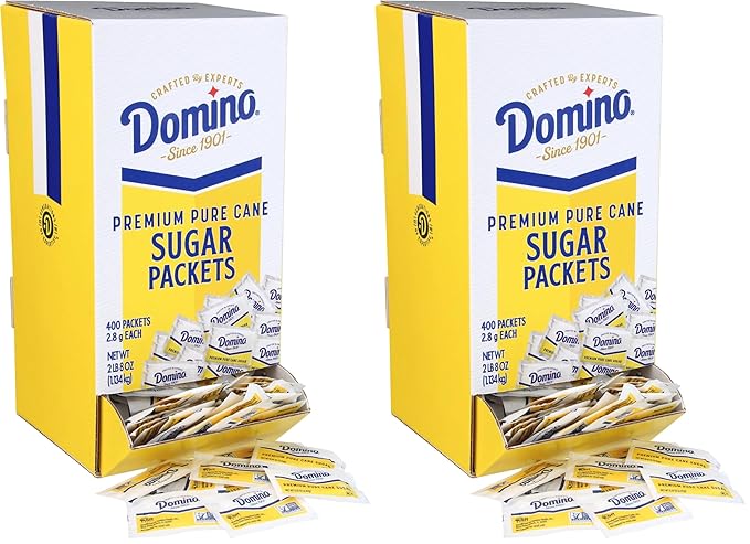 Domino® Sugar Packets 400 Sugar Packets (2.8 g each) in Dispenser Box (Pack of 2)