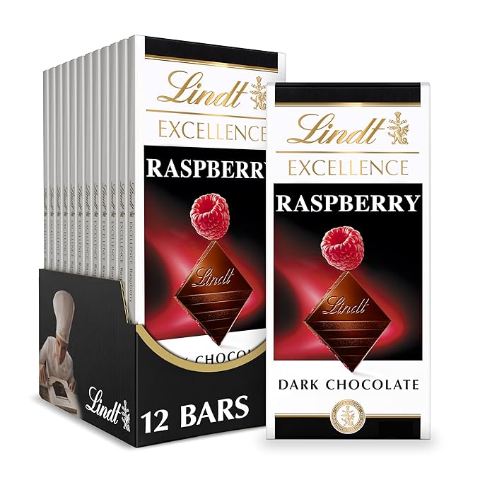 Lindt EXCELLENCE Raspberry Dark Chocolate Candy Bar 12 Pack 3.5 oz. Bar