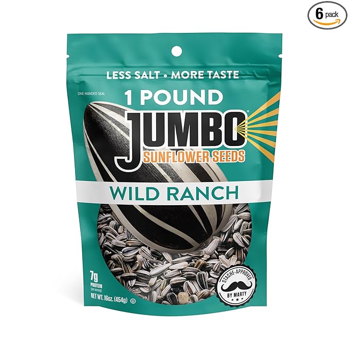 JUMBO SUNFLOWER SEEDS Ranch 16-Ounce (Pack of 6)