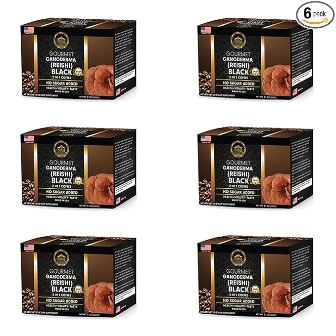Eternal Gourmet Ganoderma Black Coffee Made in USA Cafe Negro con ganoderma Eternal (6 Pack)