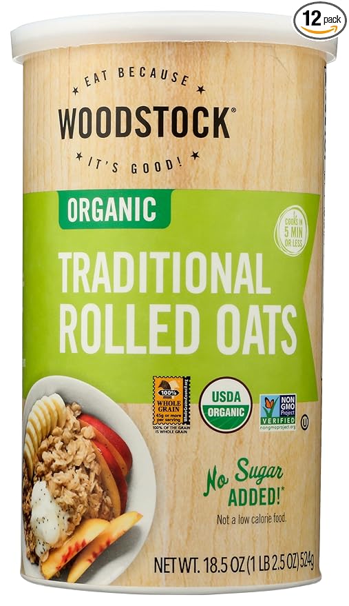 Woodstock Organic Irish-Style Oats - Case of 12 - 18.5 oz.