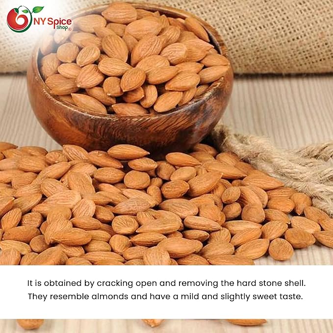 NY Spice Shop Sweet Apricot Kernels - 3 Pound Dried Sweet Raw Apricot Seeds - Sun Dried Appricot Seeds - Super Natural Dry Food - Rich Source of Vitamin &amp Protein