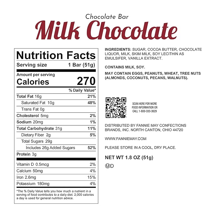 Fannie May 12 Chocolate Candy Bars Milk Chocolate Caramel Peanut Butter and Dark Chocolate Variety Pack 1.8 oz Each