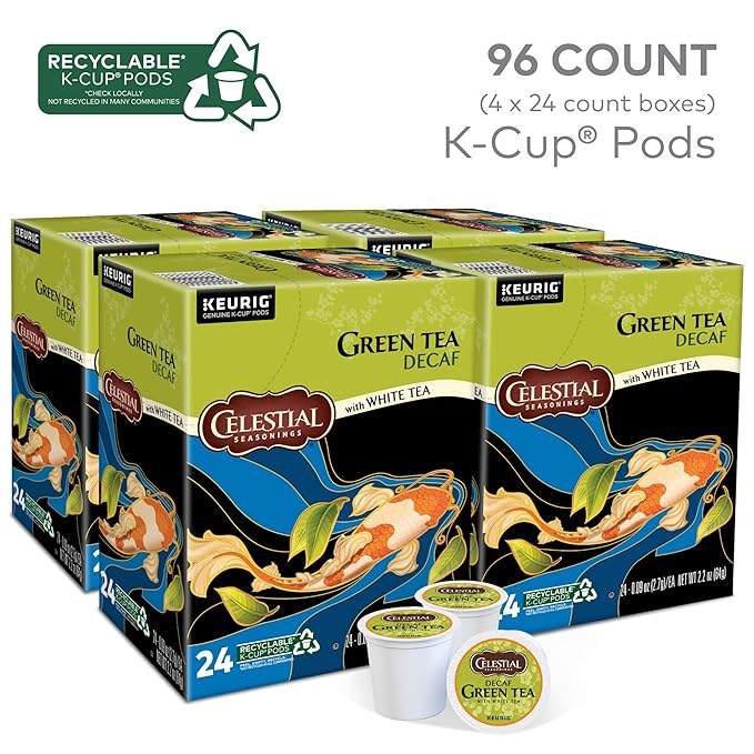 Celestial Seasonings Decaf Green Tea Single-Serve Keurig K-Cup Pods 96 Count