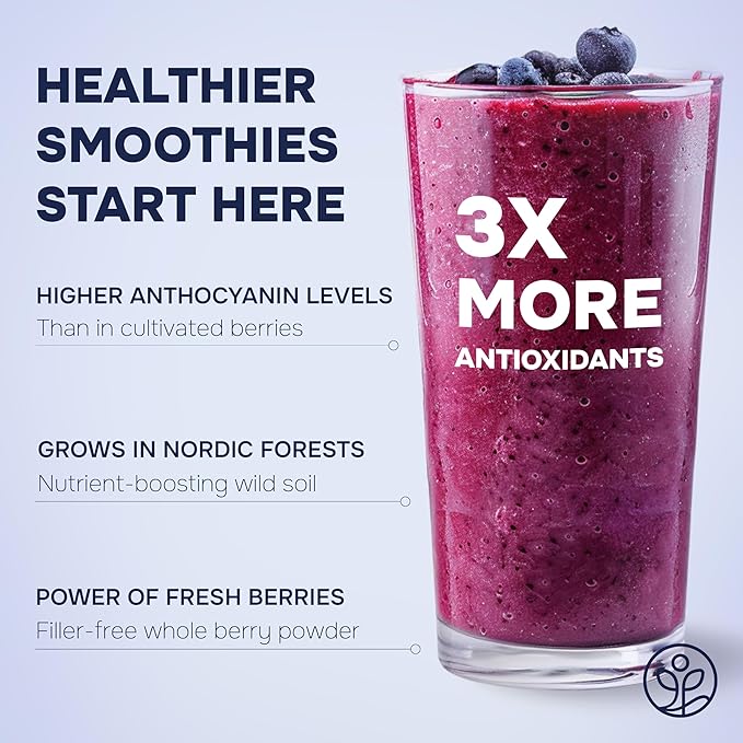 Wild Blueberry Powder Organic 5 Ounce Bag USDA Certified &amp 3rd Party Lab Tested - Antioxidant Rich Smoothies Freeze Dried Blueberries Organic Blueberry Extract for Baking From Whole Dried Blueberr