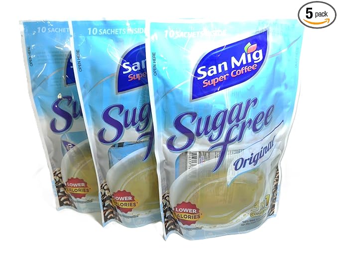 San Mig Coffee 3 in 1 Sugar Free Original 7gm x 10 sachets - Pack of 3