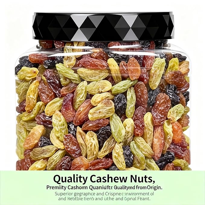 Premium Three-Color Raisins 500g Can - Large Plump &amp Ready-to-Eat Dried Fruit For Snacking Baking Oatmeal Yogurt